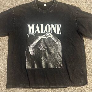 Black Graphic T-Shirt with Post Malone Design
